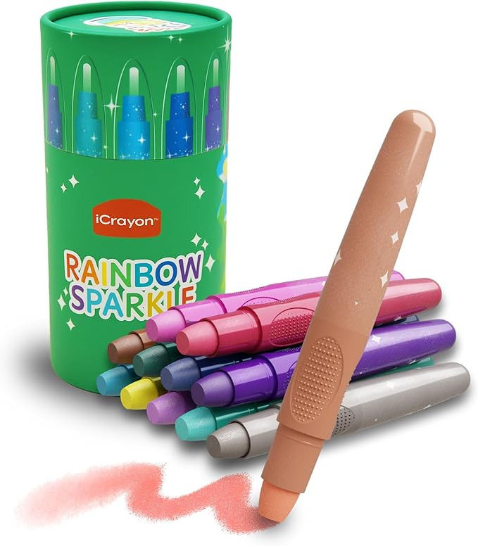 12 Colors Rainbow Sparkle Metallic Watercolor Gel Crayons, Glitter Twistable Crayons for Toddlers... | Amazon (US)