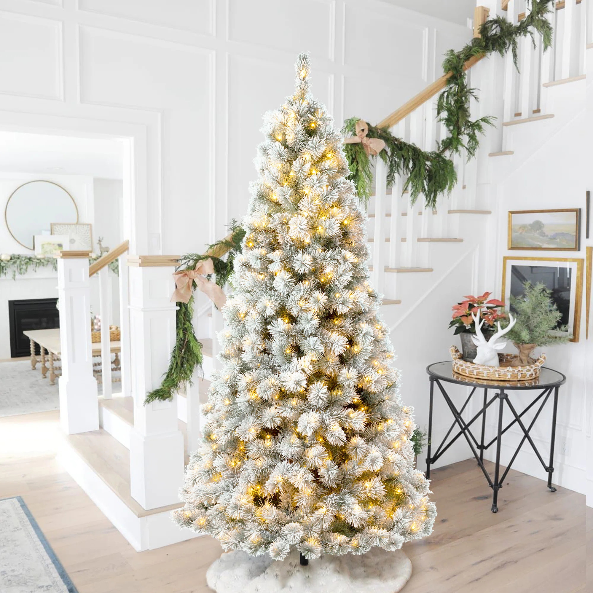 The Holiday Aisle® Guillema Pre-Lit Lighted Artificial Pine Christmas Tree & Reviews | Wayfair | Wayfair North America