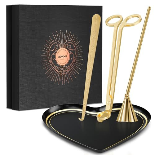 RONXS 4 in 1 Candle Accessory Set Love Gift Box: Candle Wick Trimmer, Wick Snuffer, Wick Dipper, Heart Shape Tray Plate–Perfect Candle Care Kit Gift for Candles Lovers on Christmas, Valentine's Day | Amazon (US)