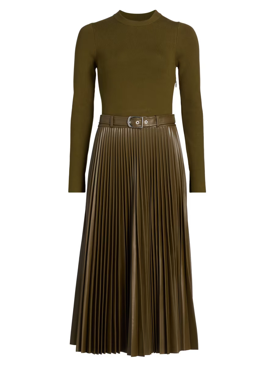 Abilene Mixed-Media Midi-Dress | Saks Fifth Avenue