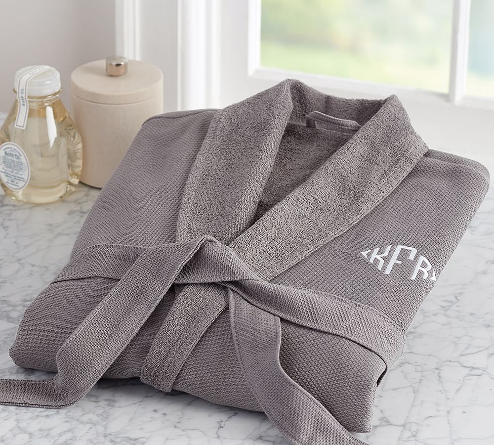 Gray Organic Cotton Spa Robe, Small | Pottery Barn (US)