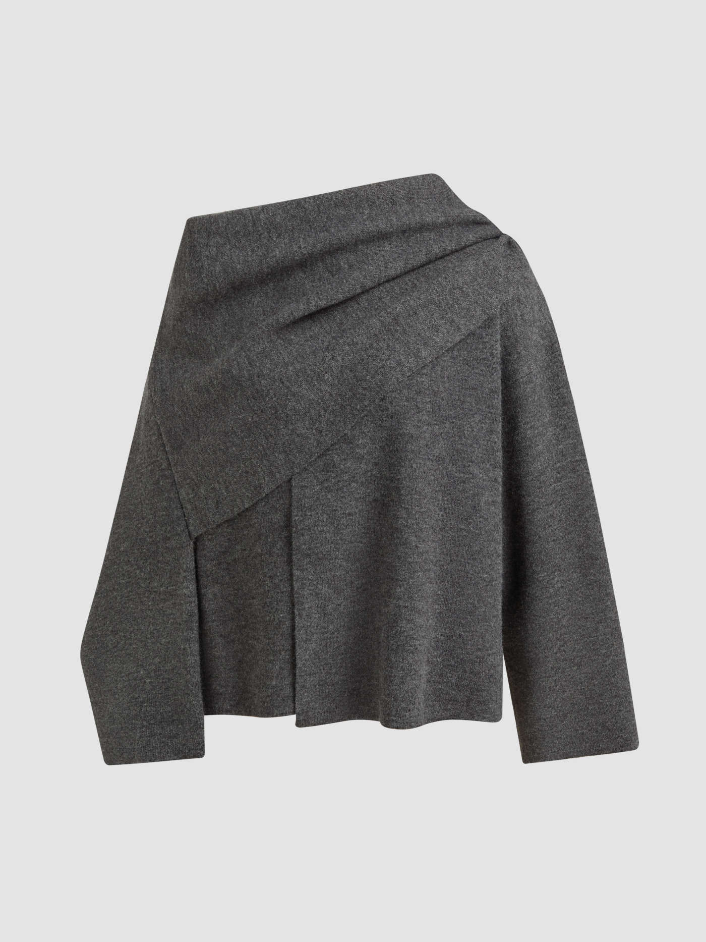 Knit Fabric Knit Asymmetrical Neck Split Cardigan For Daily Casual | Cider