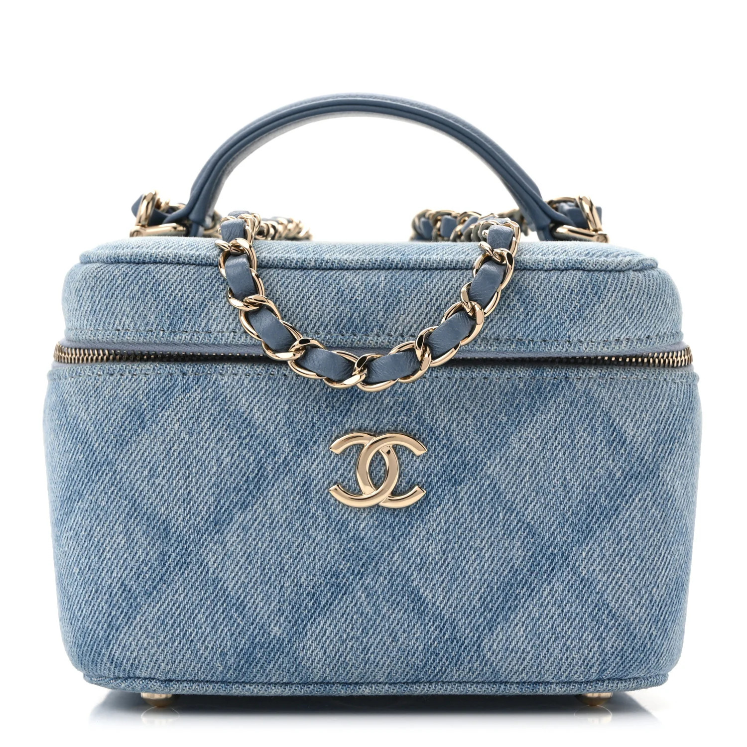 Chanel Denim Quilted Small CC Vanity Case Blue 1903356 | FASHIONPHILE (US)