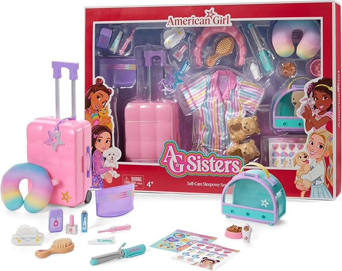 American Girl, AG Sisters Self-Care Sleepover Set, Doll Playset, for 14.5-inch Dolls, 22 pcs, for... | Amazon (US)