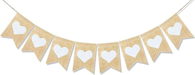 Uniwish Heart Banner Garland Wedding Engagement Party Decorations Valentines Day Anniversary Phot... | Amazon (US)