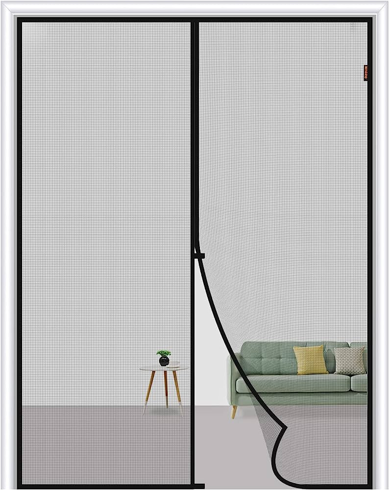 MAGZO Magnetic Screen Door Fit Door Size 72 x 80 Inch, Screen Size 74" x 81" Fiberglass French Do... | Amazon (US)