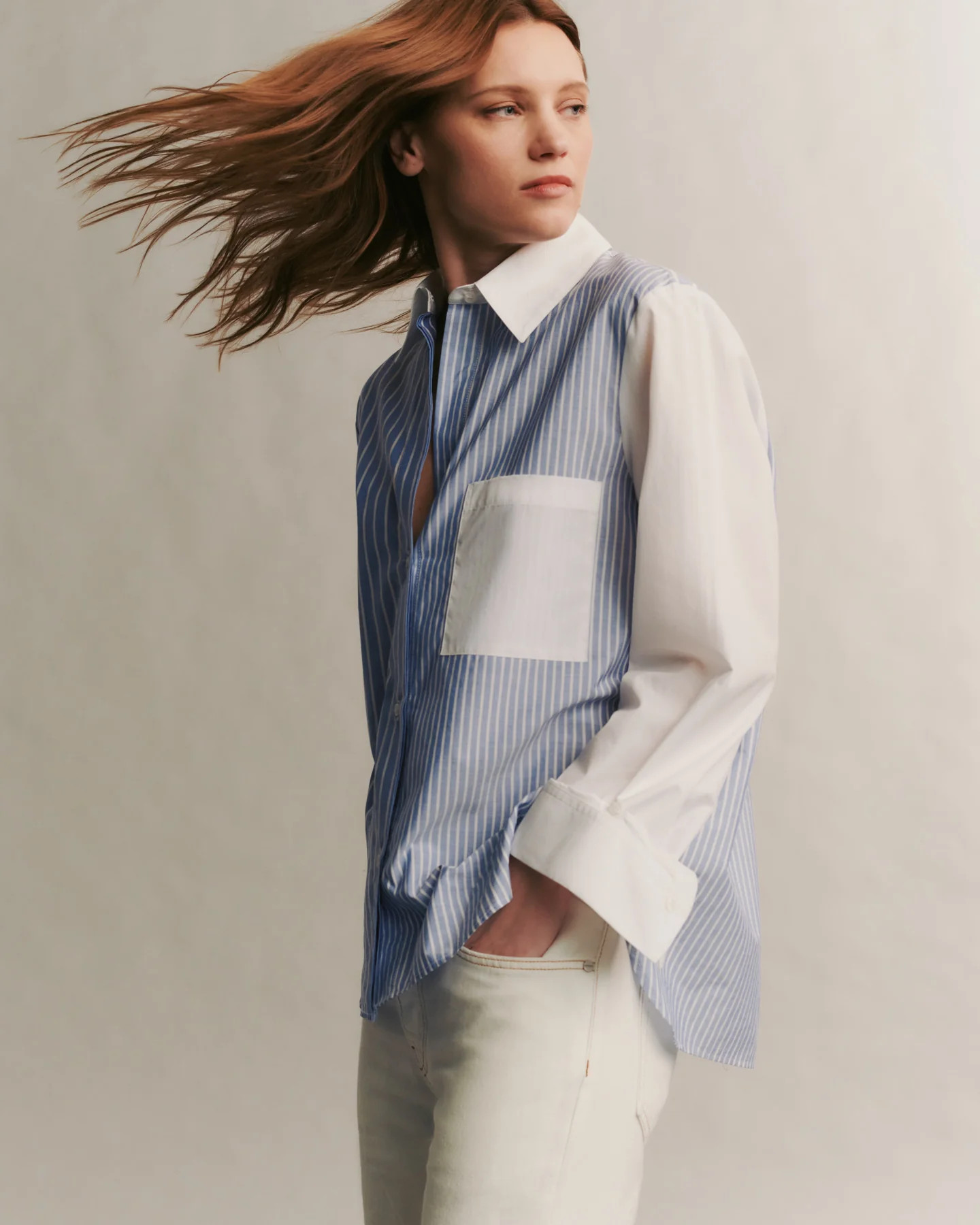 New Morning After shirt in combo stripe | TWP