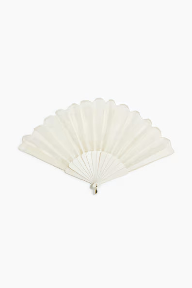 H & M - Embroidered Fan - White | H&M (US + CA)