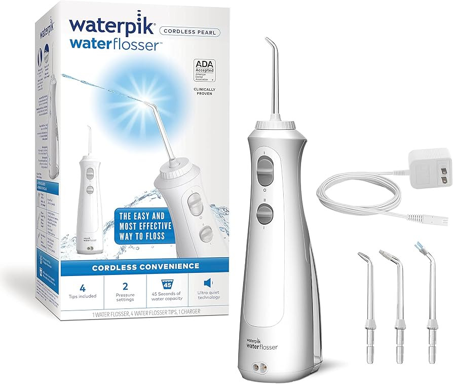 Waterpik Cordless Pearl Rechargeable Portable Water Flosser for Teeth, Gums, Braces Care and Trav... | Amazon (US)