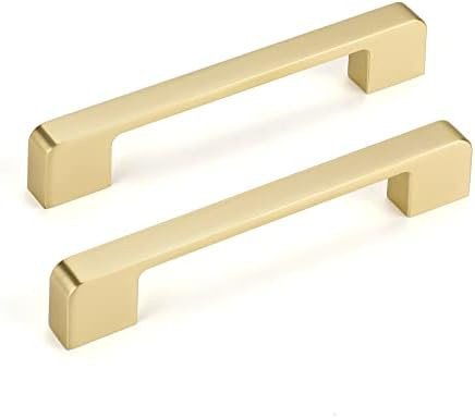 Lepatape 10 Pack 5 inch Brushed Gold Cabinet Pulls Brushed Brass Cabinet Pulls - Gold Cabinet Pul... | Amazon (US)