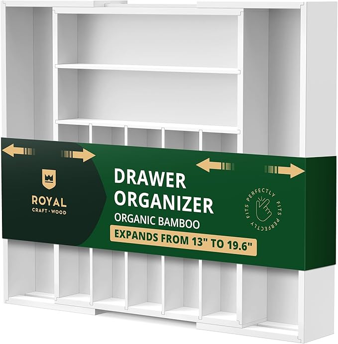 ROYAL CRAFT WOOD Luxury Bamboo Kitchen Drawer Organizer - Silverware Organizer - Utensil Holder a... | Amazon (US)