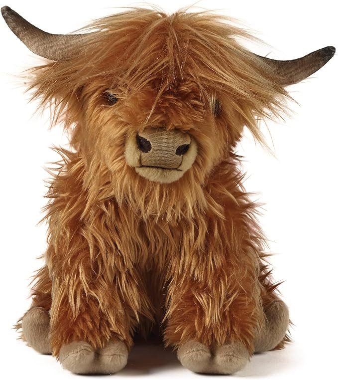 Living Nature Brown Highland Cow with Mooing Sound, Realistic Soft Cuddly Farm Toy, Naturli Eco-F... | Amazon (US)