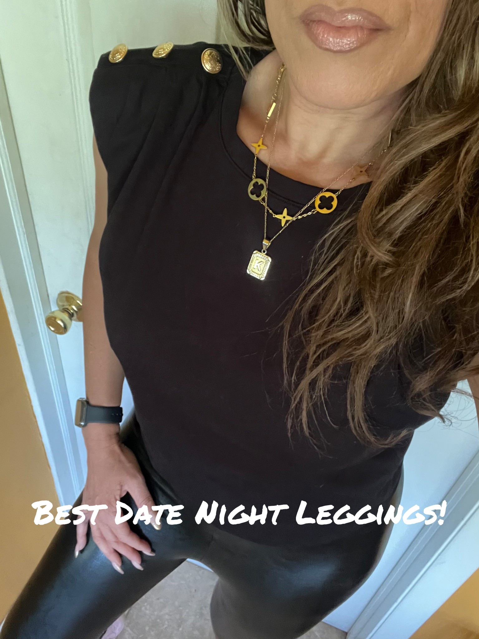 Date night look, date night outfit, Most flattering, sexy faux leather leggings, nude lip combo @Revolve #LaidbackLuxeLife

Leggings: M

Shades:
✨Lip liner ‘Deep Taupe’
✨Lipstick ‘KIM KW’
✨Lipgloss ‘$weetmouth’

Hey Beautiful! Feel free to comment on this post if you have any questions! 🫶🏽

Follow me for more fashion finds, beauty faves, lifestyle, home decor, sales and more! So glad you’re here!! XO, Karma 