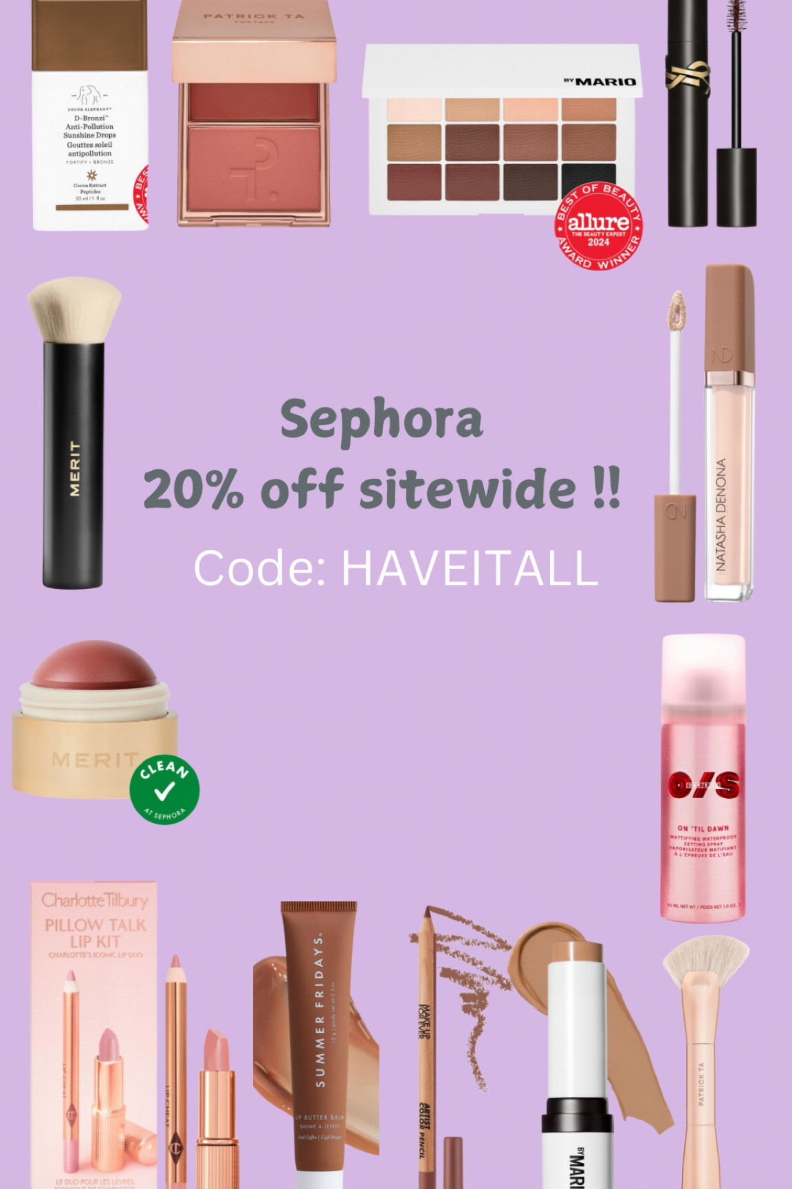 Sephora sitewide sale 20% off code: HAVEITALL

#LTKGiftGuide #LTKSaleAlert #LTKHoliday