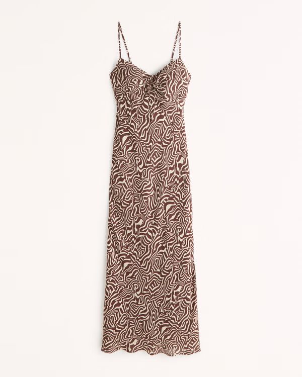 Cinch-Front Maxi Dress | Abercrombie & Fitch (UK)