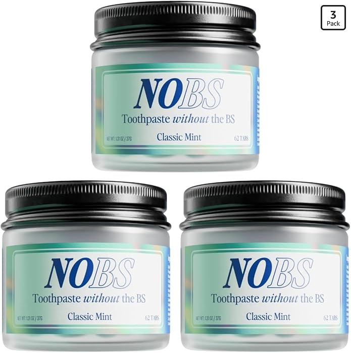 NOBS (No Bad Stuff) Toothpaste Tablets - Nano Hydroxyapatite, Fluoride & Plastic Free, Eco & Trav... | Amazon (US)
