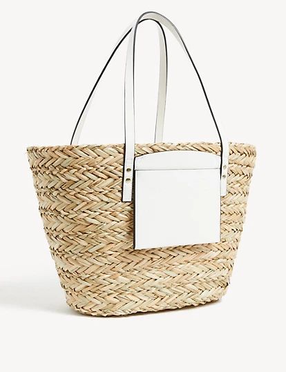 Straw Striped Tote Bag | M&S Collection | M&S | Marks & Spencer IE
