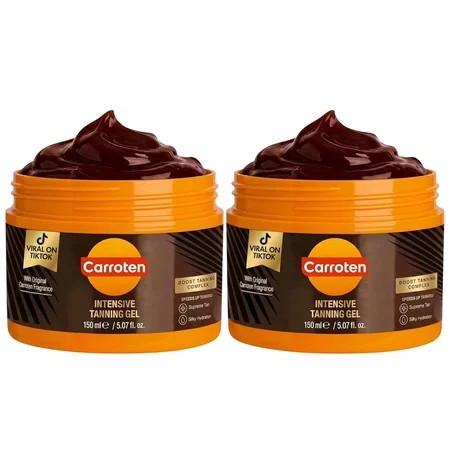 Carroten Intensive Tanning Gel | Browning Tan Accelerator | Non-Greasy Water-Resistant with Carrot and Coconut Oil | Vitamin A & E For Moisture & Hydration | 5 Fl Oz (Pack of 2) | Walmart (US)