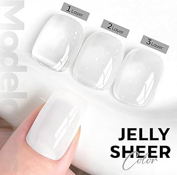 modelones Milky White Gel Nail Polish Nail Polish Natural Color Translucent Jelly Soak Off LED Cl... | Amazon (US)