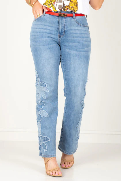 Tribal Sophia Pebble Blue Wide Leg Jean | The Willow Tree