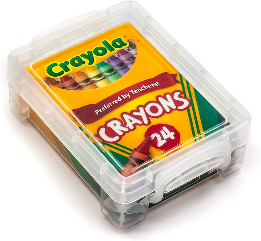 Crayola Crayons 24 Count with Clear Super Stacker Plastic Crayon Box (Bundle) | Amazon (US)