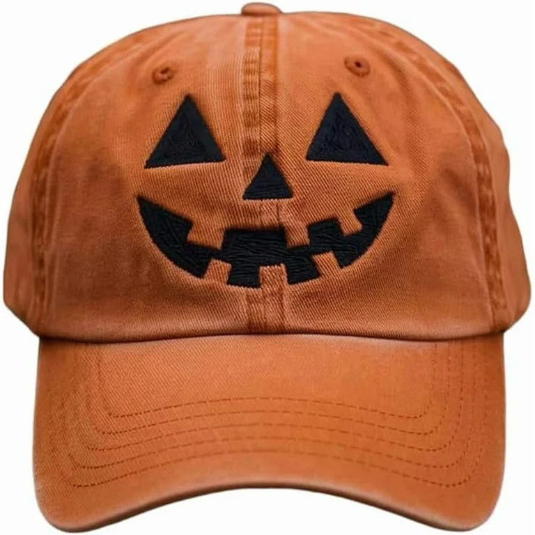 Unisex Autumn Halloween Pumpkin Face Baseball Hat,Jack-o lantern Pumpkin Embroidered Adjustable S... | Walmart (US)