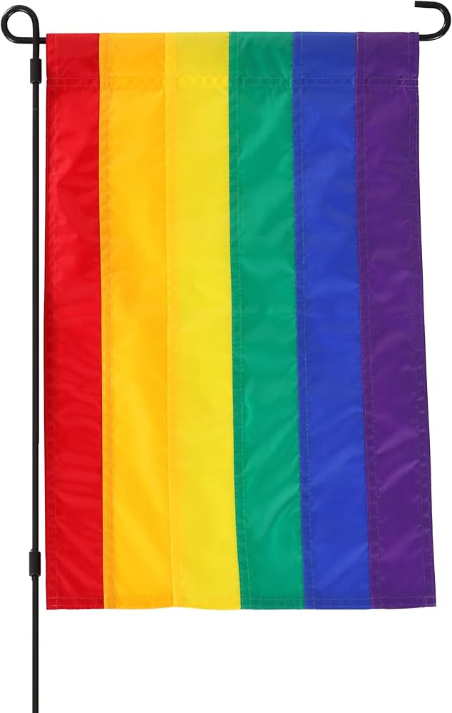 LGBTQ Rainbow Pride Garden Flag 12 x 18 Inch Outdoor, 6 Color Sewn Stripes, Double Stitched, Vivi... | Amazon (US)