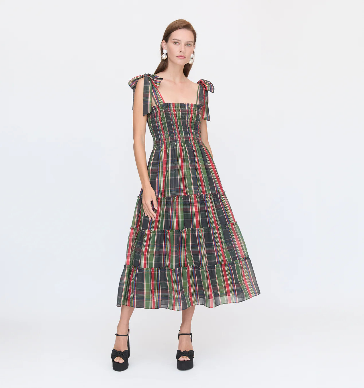 The Ribbon Ellie Nap Dress - Tartan Lamé | Hill House Home US