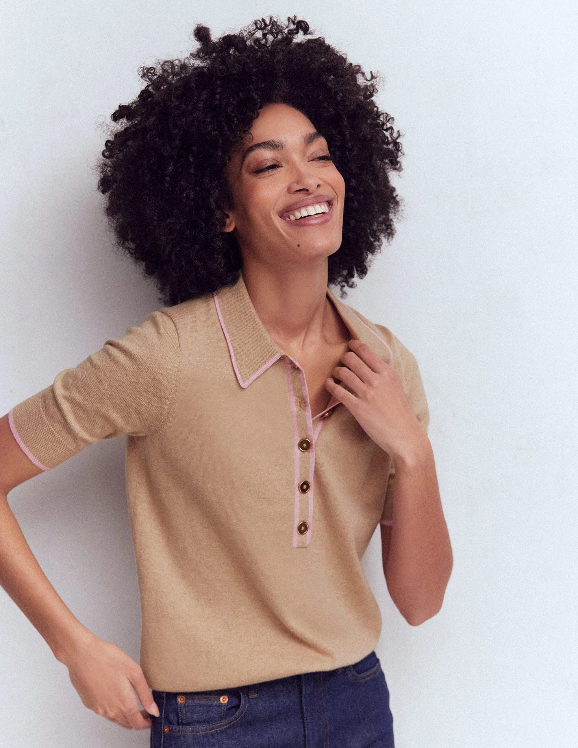 Liz Henley T-Shirt-Chinchilla Melange | Boden (US)