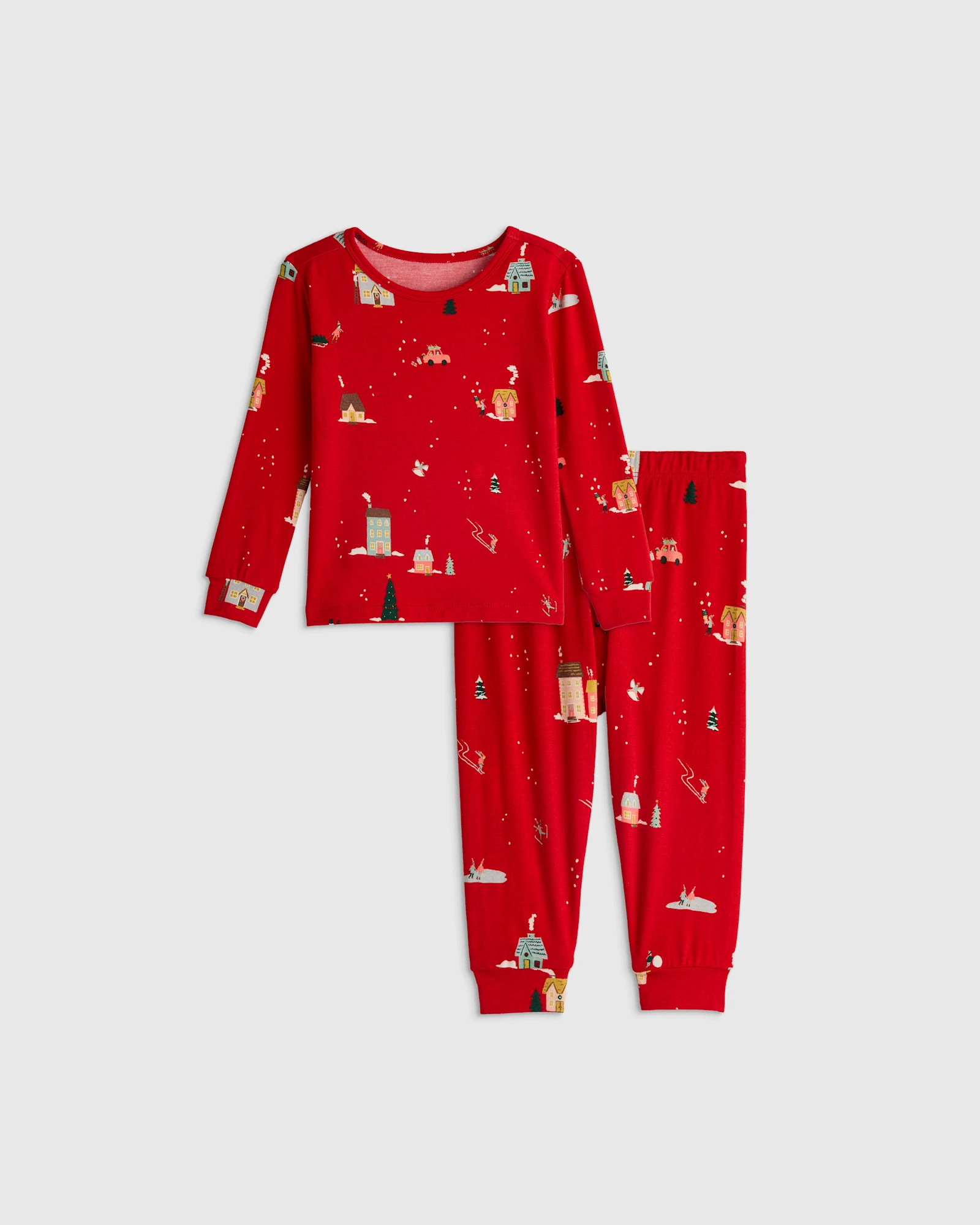 Quince | Bamboo Long Sleeve Pants Pajama Set in Ditsy Floral, Size 12-18M | Quince