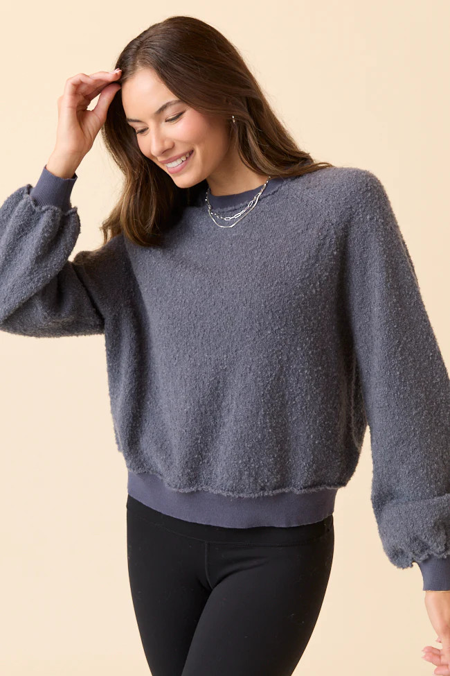 Kristy Grey Boucle Sweater SALE | Pink Lily