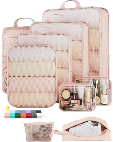 Veken 9/11 Set Compression Packing Cubes for Travel Essentials,Compressible Expandable Large Lugg... | Amazon (US)