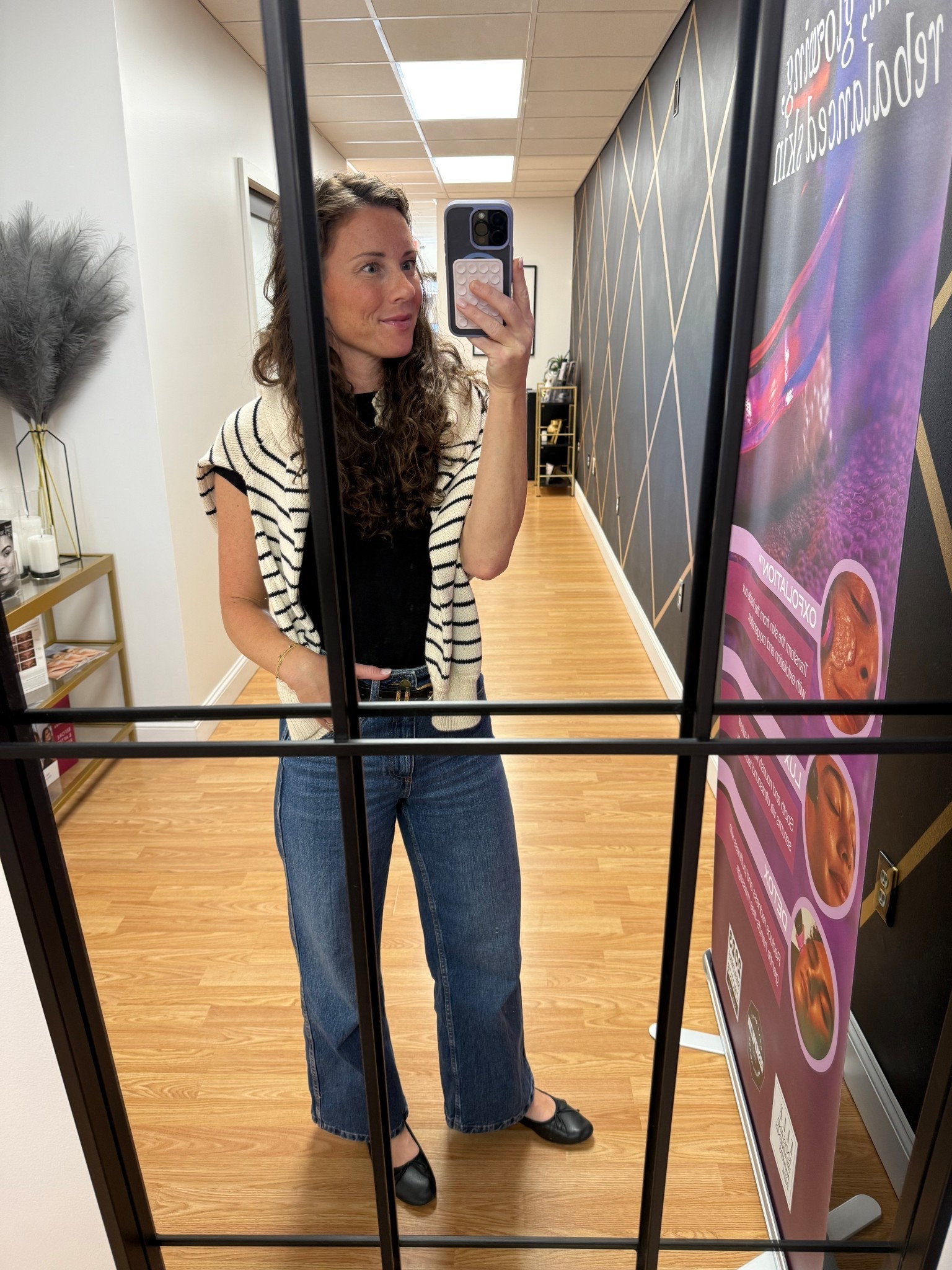 Casual Friday Workwear - Office Manager at Med Spa OOTD - Sezane jumper, black t shirt, Sezane Le crop, madewell Greta 

#LTKPetite #LTKSeasonal