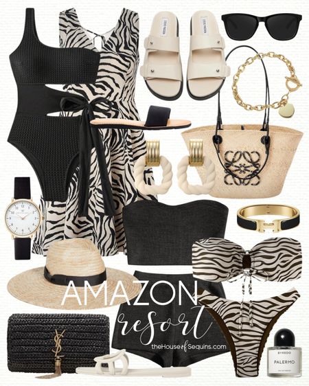 Shop these Amazon Fashion Vacation Outfit and Resortwear finds! Animal print dress, zebra print bikini swimsuit, sun hat, Loewe basket bag, straw tote, beach bag, Saint Laurent Rattan bag, Steve Madden Mariel sandals, Gucci slide sandals, tube top and shorts matching set and more! 

Follow my shop @thehouseofsequins on the @shop.LTK app to shop this post and get my exclusive app-only content!

#liketkit 
@shop.ltk
https://liketk.it/4DpgM

#LTKstyletip #LTKswim #LTKtravel