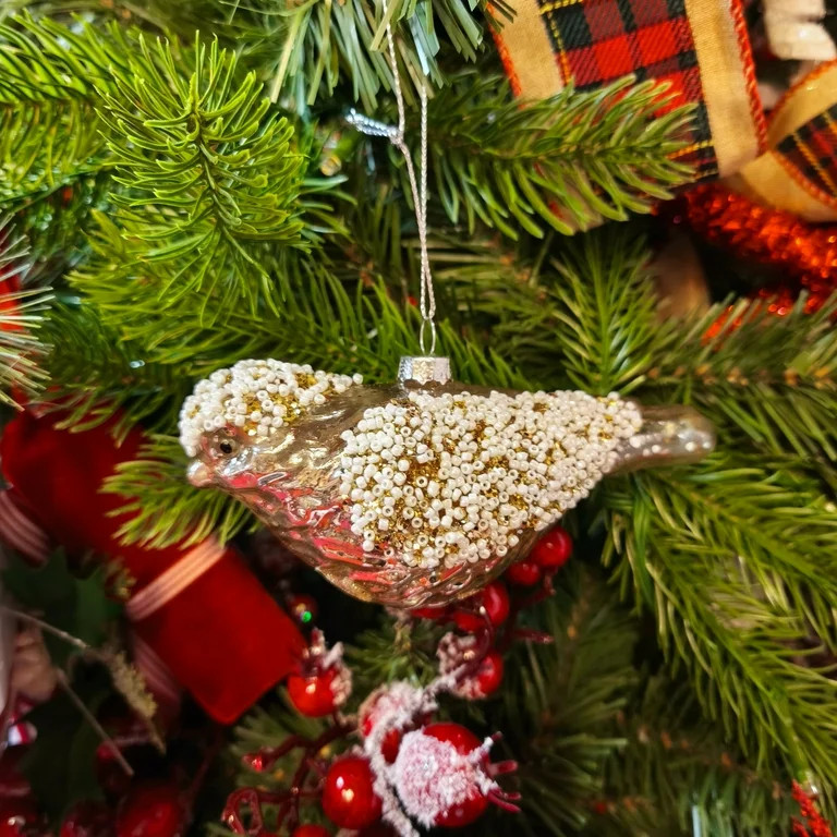 Clear Glass Bird Christmas Ornament, 2.5", by Holiday Time | Walmart (US)