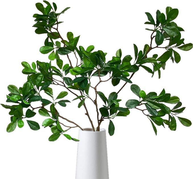 Artificial Ficus Greenery Twig Branches Faux Tree Twig Leaves Plant Lifelike Artificial Stems for... | Amazon (US)