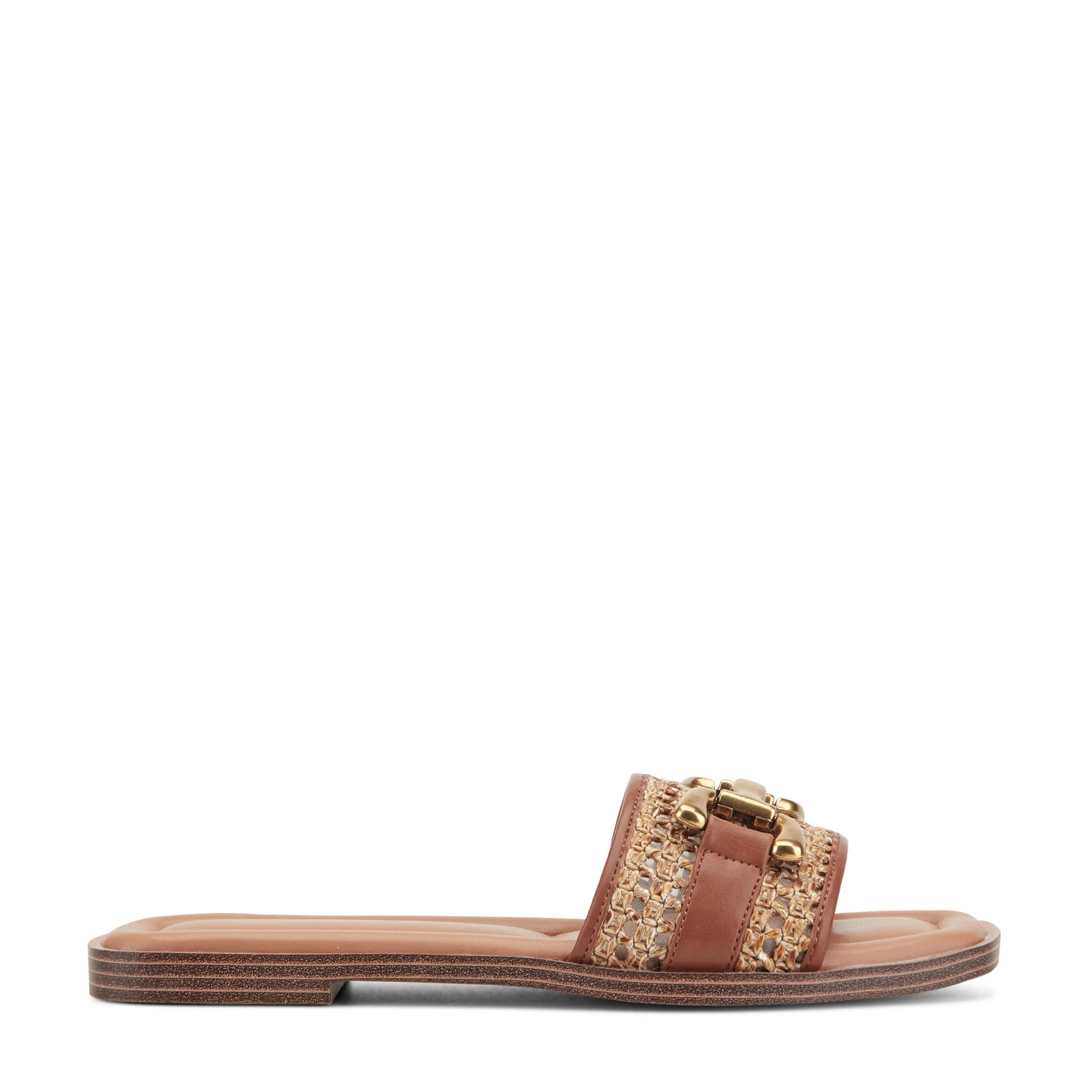 Women's Vana Horsebit Slip On Sandals - Medium Brown/Raffia | Easy Spirit | Easy Spirit