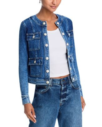L'AGENCE Yari Collarless Denim Jacket  | Bloomingdale's Women | Bloomingdale's (US)