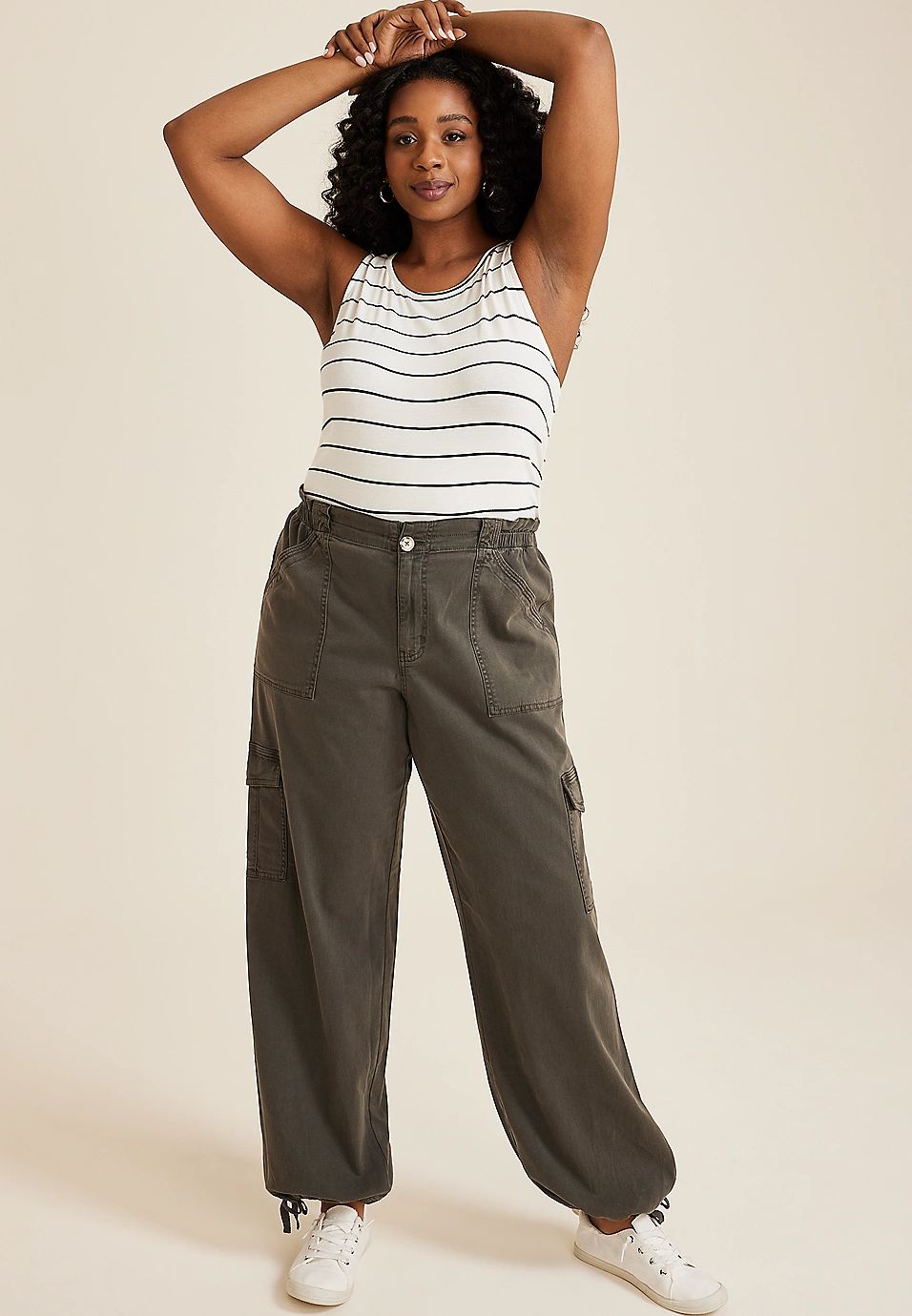 Plus Size High Rise Utility Straight Pant | Maurices
