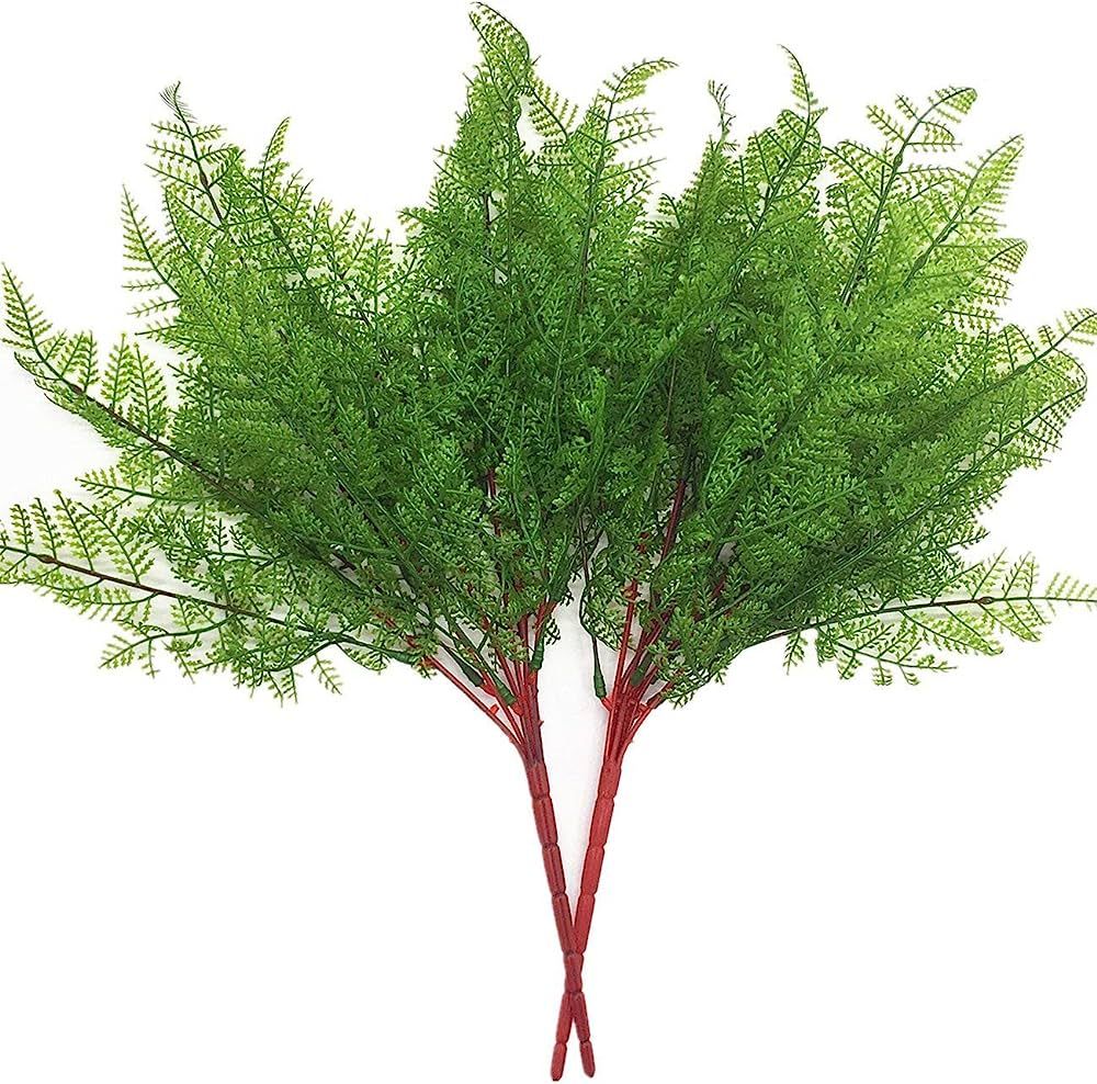 CATTREE Artificial Shrubs Bushes, Plastic Fern Leaves Persian Grass Fake Plants Wedding Indoor Ou... | Amazon (US)