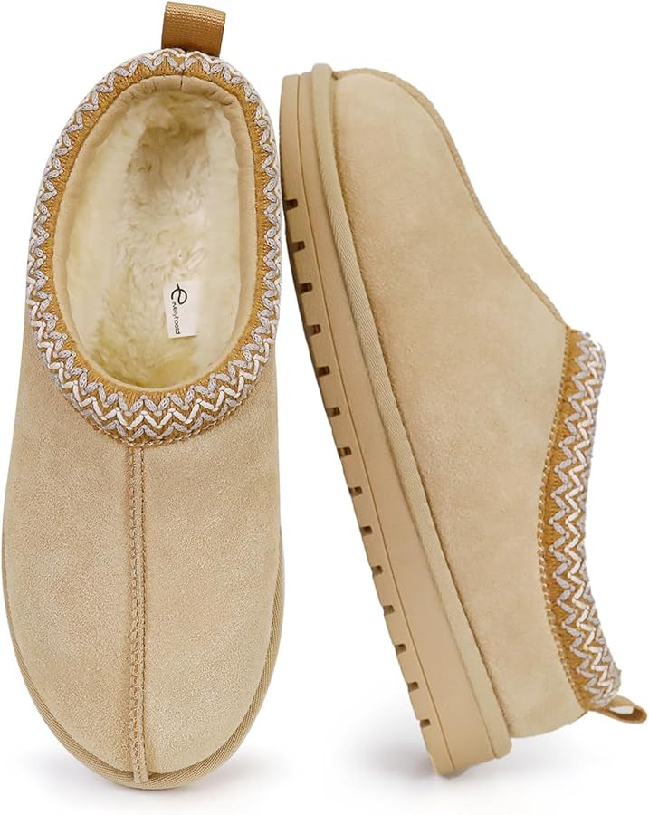 Slipper for Women Men Suede Braided Mini Boots with Fluffy Fur Lining Short Ankle Boots for Autum... | Amazon (US)