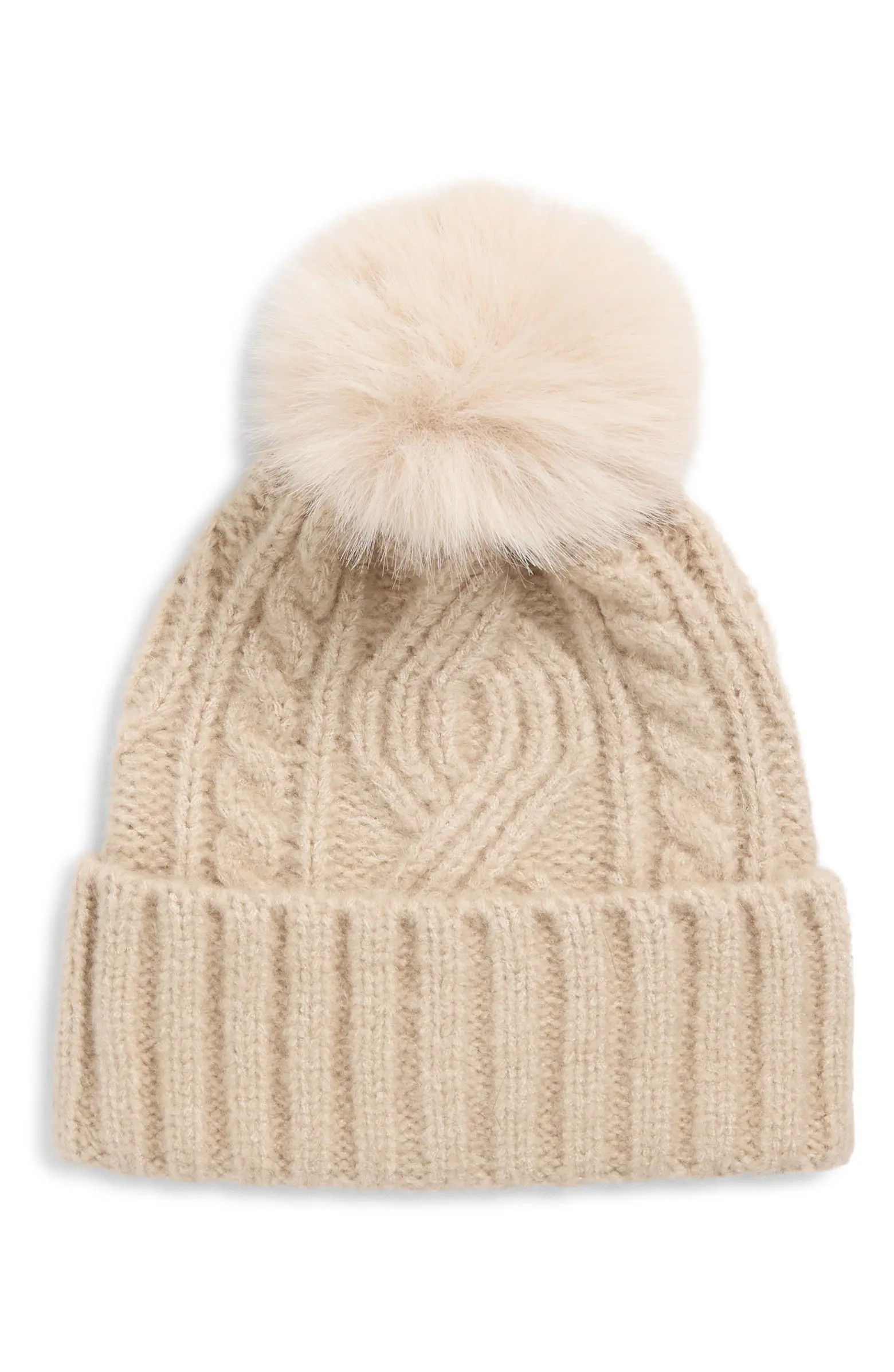 Treasure & Bond Cable Stitch Pom Beanie | Nordstrom | Nordstrom