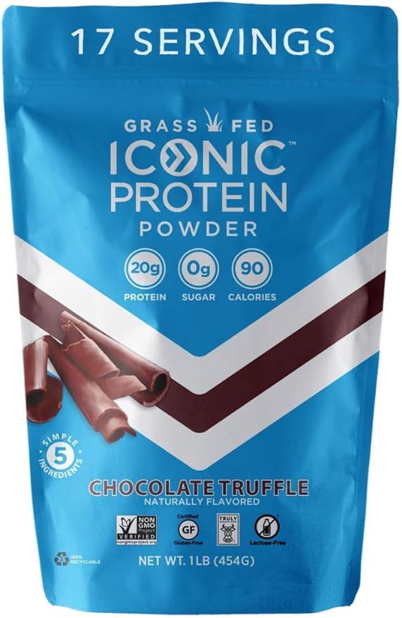 Iconic Protein Powder, Chocolate Truffle - Sugar Free, Low Carb Protein Powder - Lactose Free, Gl... | Amazon (US)