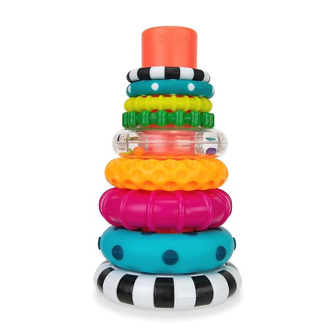 Sassy Stacks of Circles Stacking Ring STEM Learning Toy, Age 6+ Months, Multi, 9 Piece Set | Amazon (US)