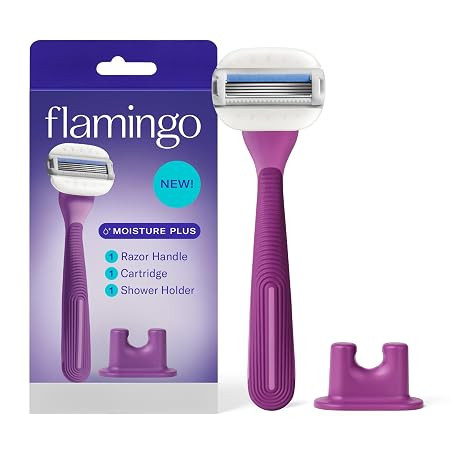 Flamingo Moisture Plus Women's Razor Set - No Shave Gel Needed - 1 Razor Handle, 1 Blade Refill, ... | Amazon (US)