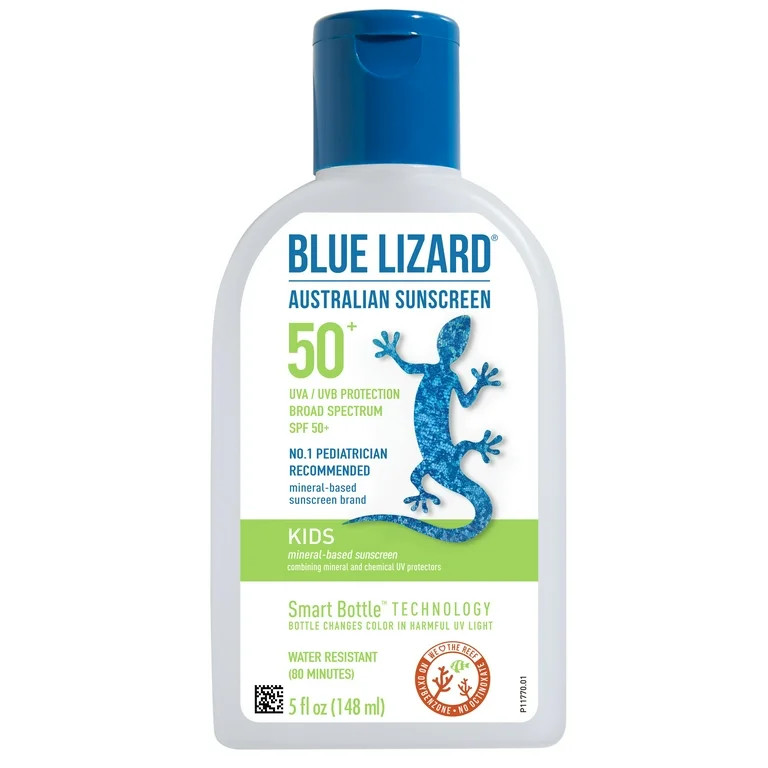 Blue Lizard Kids SPF 50+ Mineral-Based Sunscreen Lotion, Broad Spectrum, 5 fl oz | Walmart (US)