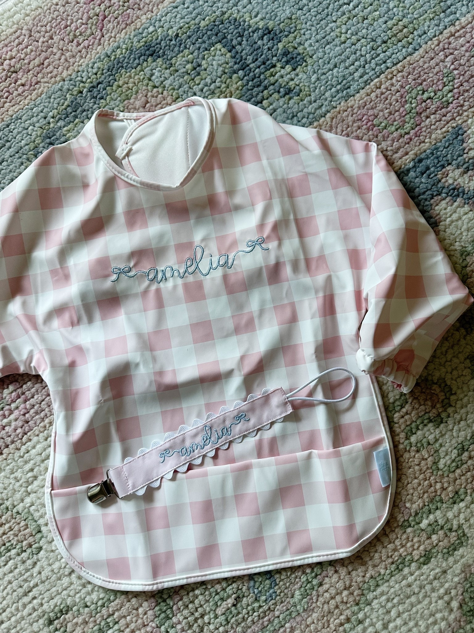 Great gift idea for your next baby shower. This bib and paci clip combo is perfect for now and later  