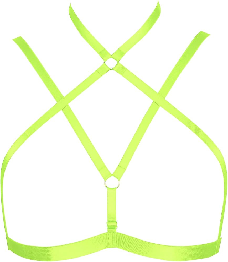 Body Harness for Women Fashion Strappy Tops Bra Punk Goth Festival Art Lingerie Pentagram Harajuk... | Amazon (US)