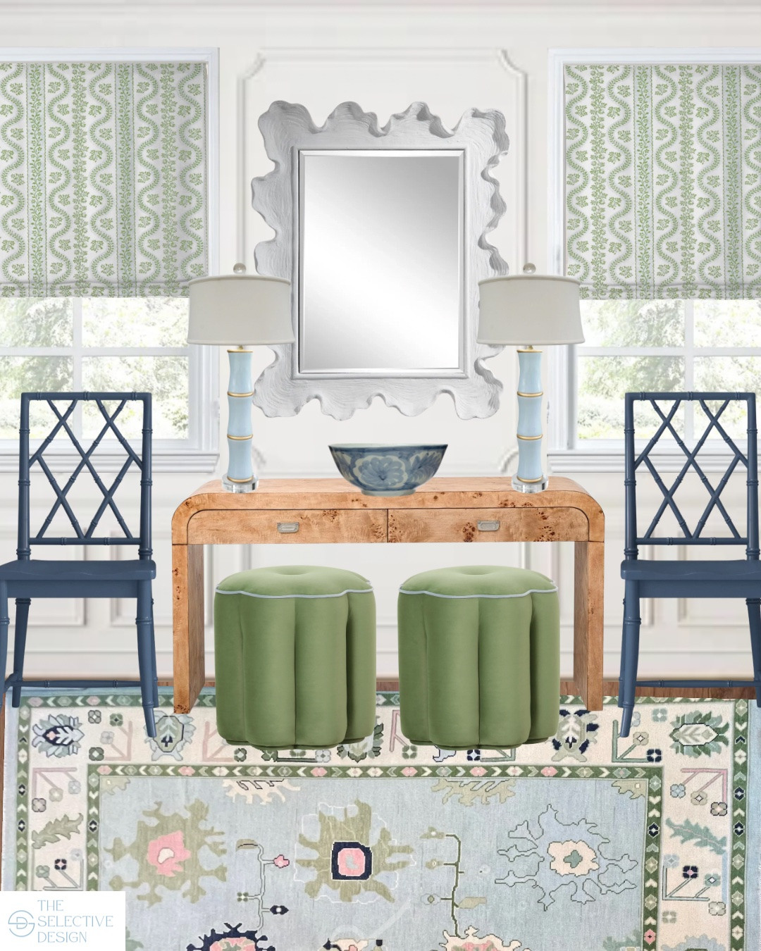 An entry design that sets the tone before you even step inside - classic, colorful, collected, and bold.

The stunning rug is “Amber” from @southernrugstx. 

Swipe to see how ChatGPT turned this colorful grandmillennial entry mood board into reality.

Grandmillennial home | entryway ideas | preppy home decor | colorful home decor | whimsy home | classic home decor | entry design

#LTKHome #LTKSaleAlert
