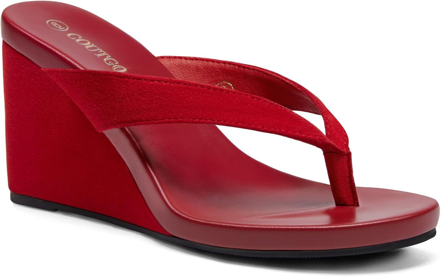 Coutgo Womens Wedge Heels Sandals Platform Flip Flops Slides Slip On Summer Beach Shoes | Amazon (US)